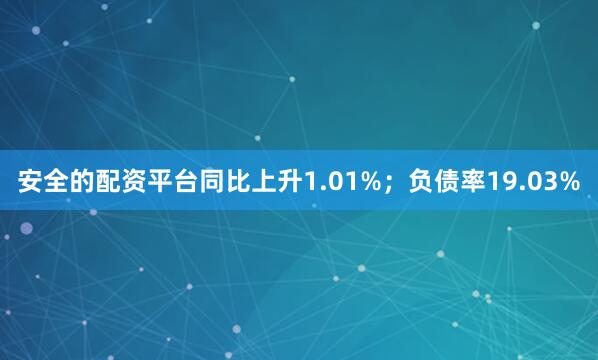 安全的配资平台同比上升1.01%；负债率19.03%
