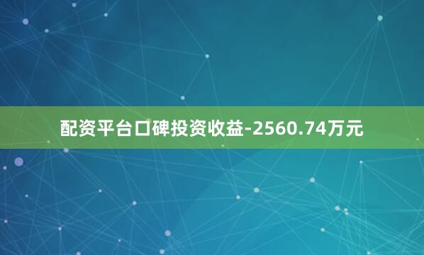 配资平台口碑投资收益-2560.74万元