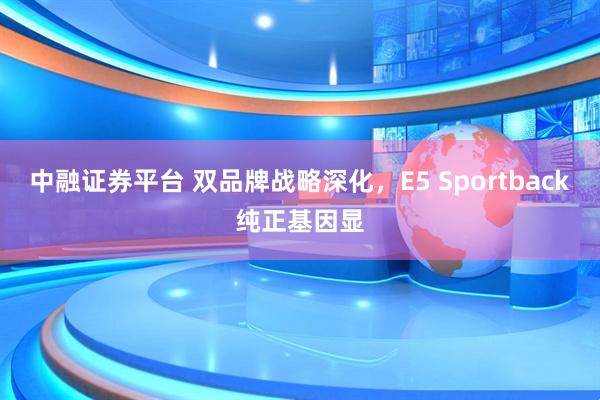 中融证券平台 双品牌战略深化，E5 Sportback纯正基因显